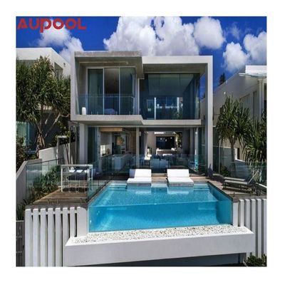 Fenêtre de piscine en acrylique préfabriquée extérieure avec protection UV et conception de débordement