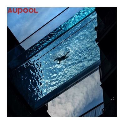 Fenêtre de piscine en acrylique préfabriquée extérieure avec protection UV et conception de débordement