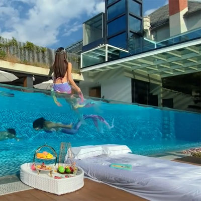 Piscine en verre transparent au-dessus du sol avec plexi acrylique et piscine acrylique PMMA