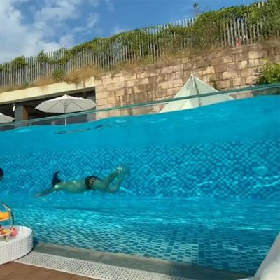 Demandes du client piscine acrylique pour Aupool Famille d'accueil en plein air transparente claire