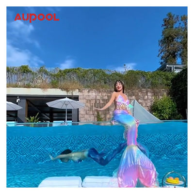 Piscine en fibre de verre avec bordure de bronzage de taille personnalisée et supérieure