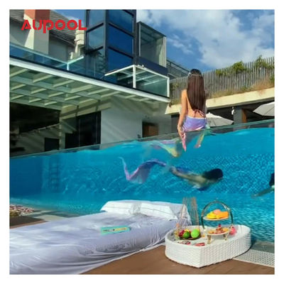 Piscine en fibre de verre avec bordure de bronzage de taille personnalisée et supérieure