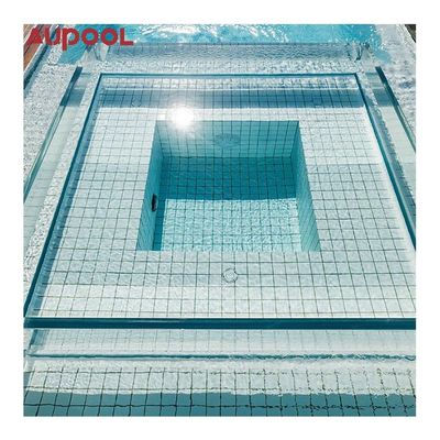 Piscine en fibre de verre acrylique au-dessus du sol pour une expérience d'océanarium de luxe en plein air