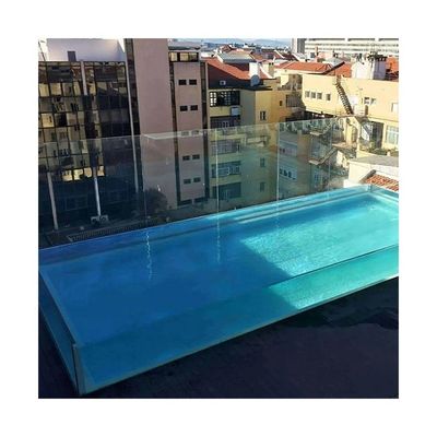 Villa de piscine extérieure avec panneau transparent à 4 côtés et matériau acrylique